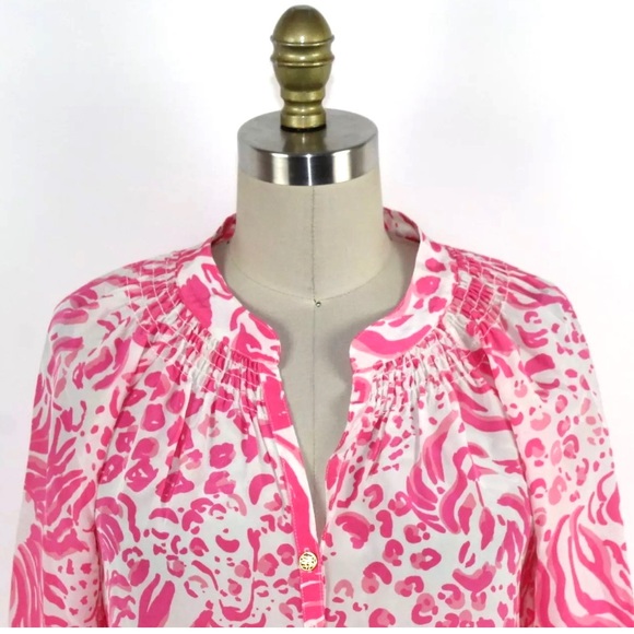 Lilly Pulitzer Pink Light Long Sleeve Blouse S - Picture 2 of 7